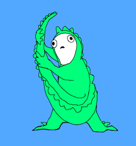 This glorious example of costume excellence and artistry is courtesy of my favorite blog, Hyperbole and a Half. Go read it and buy her book.