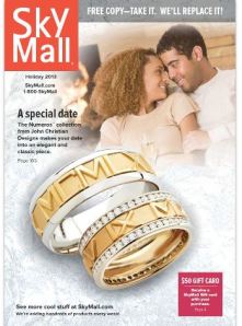 When you're on a flight is the perfect time to order wedding rings.