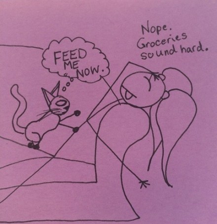 And that groceries ARE hard. There are so many things to look at and buy. And so many types of candy to try NOT to buy.