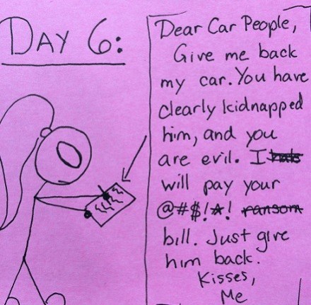 It's like the opposite of a ransom note. It's an "I hate you and I'll give you anything you want" note.