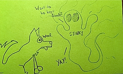 Stinky Ghost and Dog are Friends