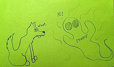 Stinky Ghost Meets Dog
